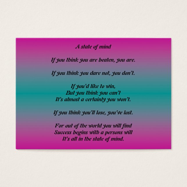 Een gemoedstoestand visitekaartjes (Voorkant)