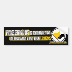 ÉÉN GENERATIE AFGELOPEN BUMPERSTICKER