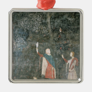 Een Gentleman Hawking uit de Stag Room, 1343 Metalen Ornament