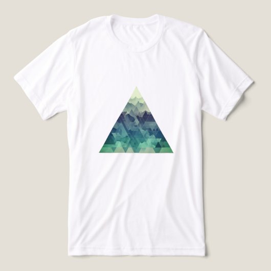 Een geometrisch driehoekig berglandschap Tri-Blend shirt (Design voorkant)