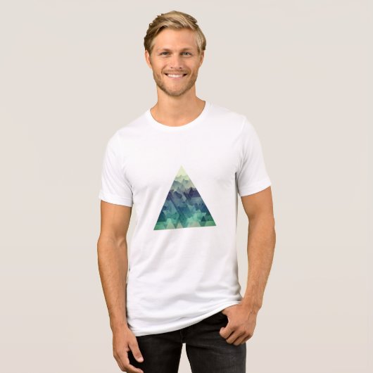 Een geometrisch driehoekig berglandschap Tri-Blend shirt (Voorkant volledig)