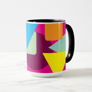 Een geometrisch ontwerp in retrostijl mok