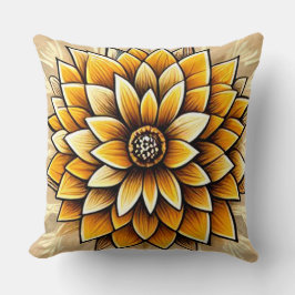 Een geometrische bloem met meerdere lagen bloembla kussen