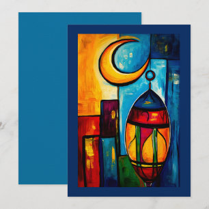 Een geometrische ramadanlantaarn in Abstracte tint Kaart