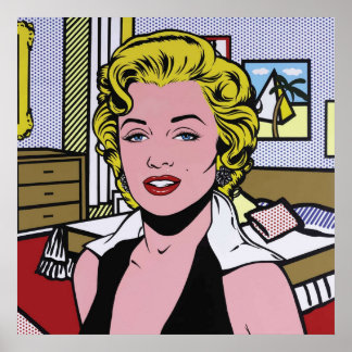 Een gerenoveerde en vectoriseerde Marilyn pop kuns Poster
