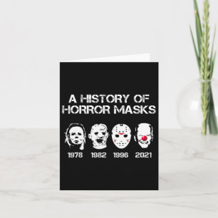 Een geschiedenis van horror maskers Halloween leuk Kaart