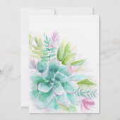 Een geslaagde waterverf groene paarse bruiloft uit kaart (Achterkant)