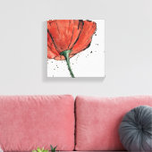 Een gesloten Bloem op een Witte Achtergrond Canvas Afdruk (Insitu (Woonkamer))
