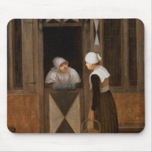 Een gesprek in de straat muismat