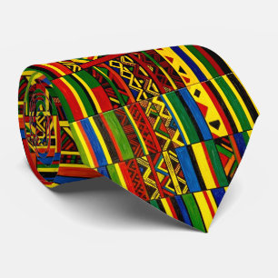 Een gestileerde interpretatie van "Kente"-print Stropdas