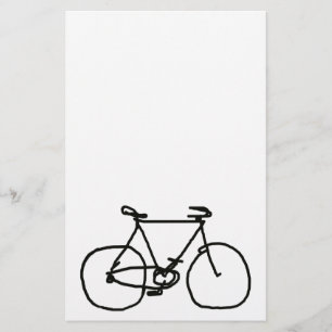 een gestileerde zwarte fiets briefpapier