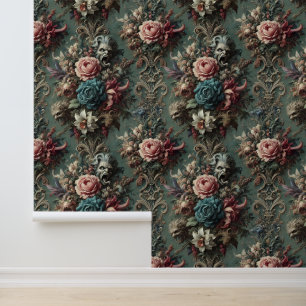 Een gestoorde klaagzang - Gothic Floral Design Behang