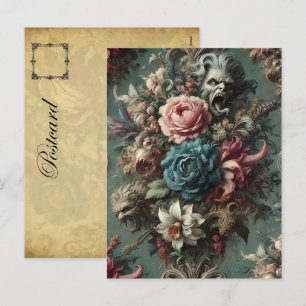 Een gestoorde klaagzang - Gothic Floral Design Feestdagenkaart