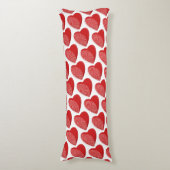 Een gestreept rood hart lichaamskussen (Voorkant Verticaal)