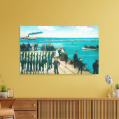 Een Geviste Scène met een Grote Vangst Canvas Afdruk (Insitu (Woonkamer))