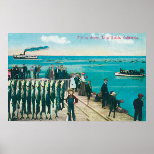 Een Geviste Scène met een Grote Vangst Poster