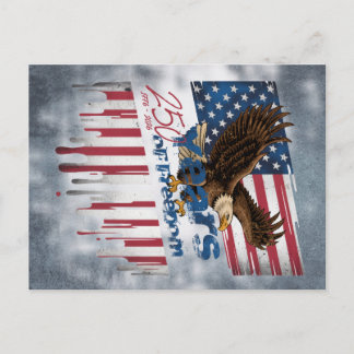 Een gewaagde illustratie van een Amerikaans symboo Briefkaart