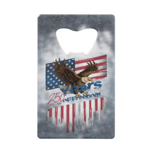 Een gewaagde illustratie van een Amerikaanse adela Kredietkaart Flessenopener