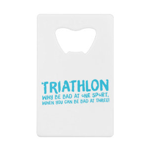 Een geweldig Triathlon cadeau voor je vriend of fa Kredietkaart Flessenopener