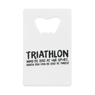 Een geweldig Triathlon cadeau voor je vriend of fa Kredietkaart Flessenopener
