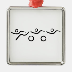 Een geweldig Triathlon cadeau voor je vriend of fa Metalen Ornament