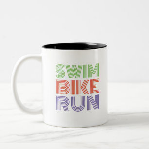 Een geweldig Triathlon cadeau voor je vriend of fa Tweekleurige Koffiemok