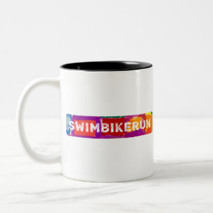 Een geweldig Triathlon cadeau voor je vriend of fa Tweekleurige Koffiemok