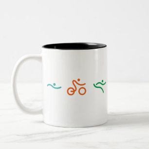 Een geweldig Triathlon cadeau voor je vriend of fa Tweekleurige Koffiemok