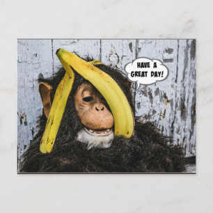 "Een geweldige dag!" Gotta Love thisHappy Chimp Briefkaart