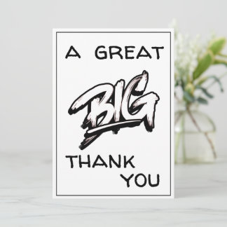 Een geweldige dank voor de zwarte Typografie Doodl Bedankkaart