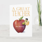 Een geweldige leraar Bedankt Worm in Apple Customi (Voorkant)