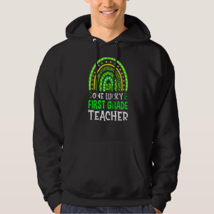 Eén Geweldige Luck 1st Grade Teacher Rainbow St Pa Hoodie