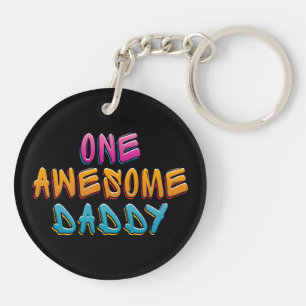Een Geweldige papa graffiti typografie Button Sl Sleutelhanger
