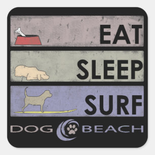 Een geweldige sticker voor honden- en strandliefhe