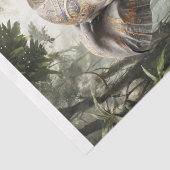 Een gewijde olifant in goudkleden in oerwoud - tissuepapier (Detail)