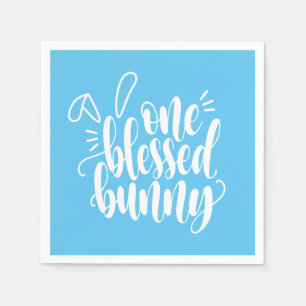 Een gezegend konijn Pasen kalligrafie Papier serve Servet