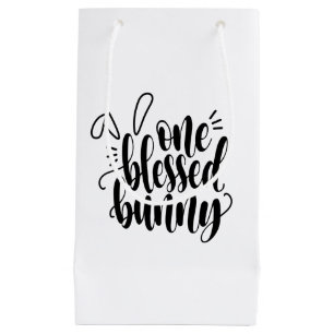 Een gezegende Bunny Pasen kalligrafie Cadeautasj Klein Cadeauzakje