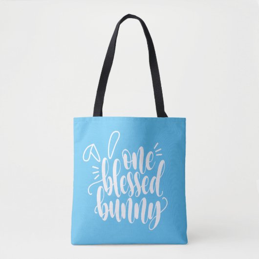 Een gezegende Bunny Pasen kalligrafie | Tote bag (Voorkant)