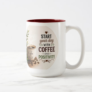 Een gezellig koffiethema tweekleurige koffiemok