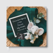 Een gezellige Neutral basket keepsake baby fotoboe Gastenboek (Voorkant)