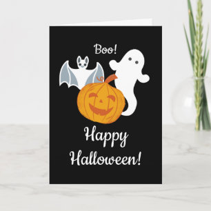 Een Ghost, een Bat en een vriendelijke pompoen Hal Kaart