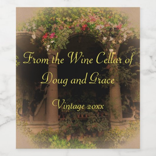 Een Gift uit de wijnkelder Wijn Etiket (Enkel label)