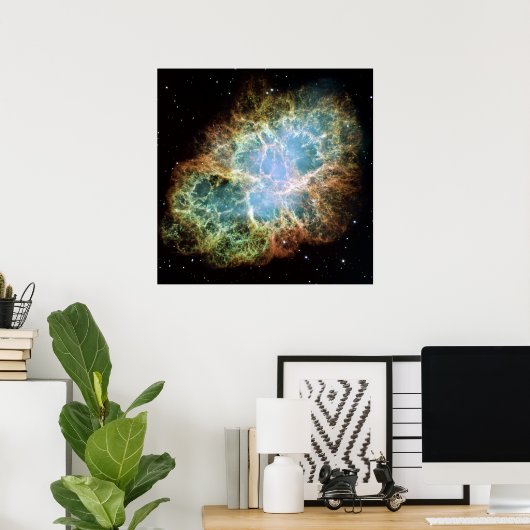 Een gigantische Hubble-mozaïek van de krab Nebula Poster (Thuiskantoor)