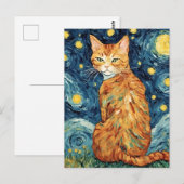 Een Ginger Tabby Cat in de Sterrennacht Briefkaart (Voorkant / Achterkant)