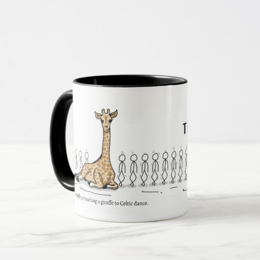Een Giraffe leren aan Celtic Dance Coffee Mok (Voorkant links)