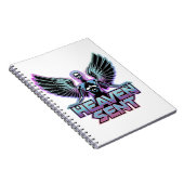 Een glanzende, metalen engel met vleugels, Y2K-ont Notitieboek (Rechterzijde)