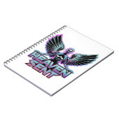 Een glanzende, metalen engel met vleugels, Y2K-ont Notitieboek (Linkerzijde)