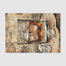 Een glas Bourbon Whiskey Decoupage Paper