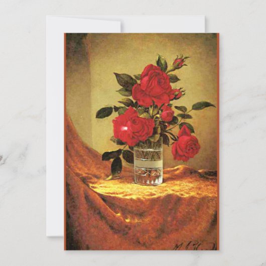 Een glas rozen, fijne kunst, kaart (Voorkant)