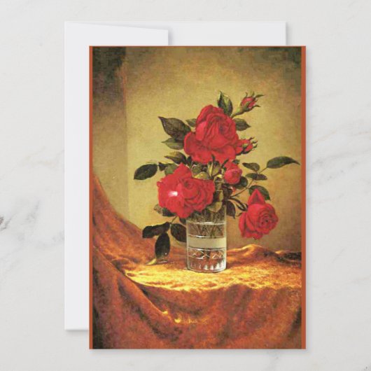 Een glas rozen, fijne kunst, kaart (Achterkant)